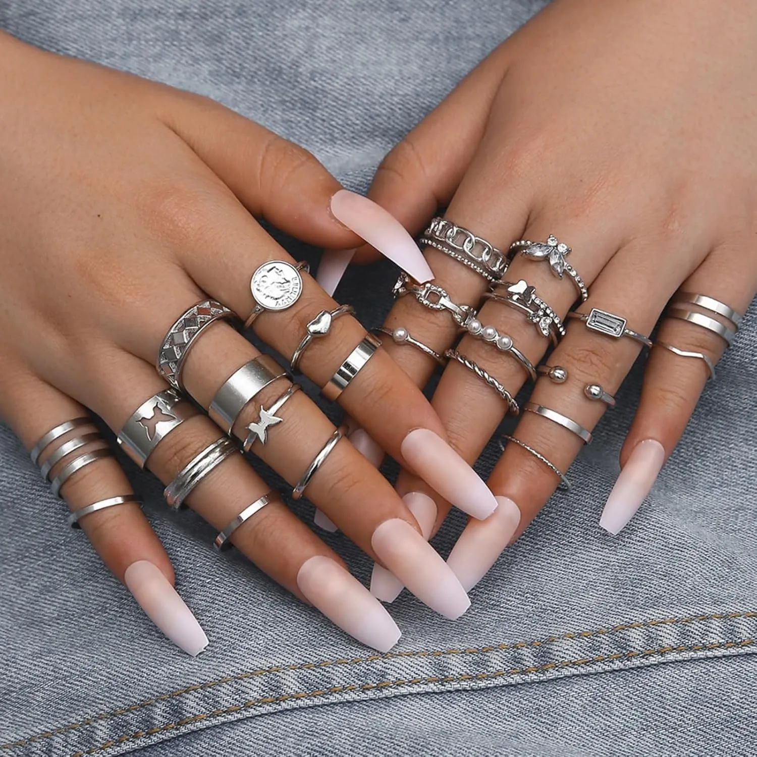 Gold Knuckle Rings Set for Women,Vintage Stackable Finger Rings Pack, Dainty Boho Adjustable Signet Rings Sparkle Crystal Joint Finger Midi Rings Trendy Jewelry
