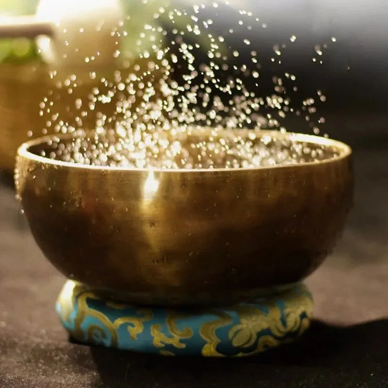 Handmade Brass Tibetan Singing Bowl - Mystical Resonance Full Moon Buddha Edition