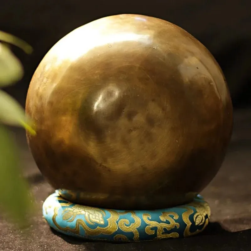 Handmade Brass Tibetan Singing Bowl - Mystical Resonance Full Moon Buddha Edition