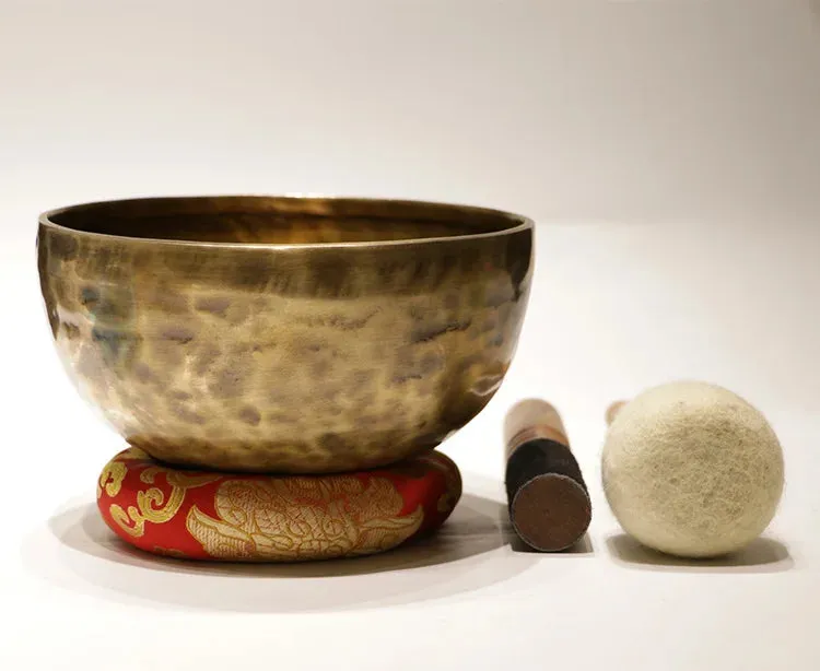 Handmade Brass Tibetan Singing Bowl - Mystical Resonance Full Moon Buddha Edition
