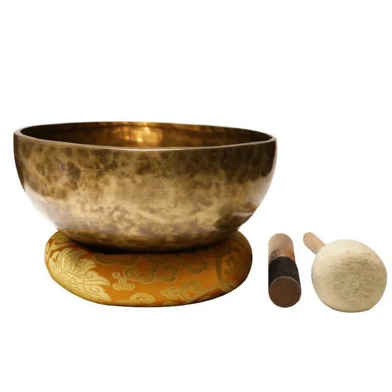 Handmade Brass Tibetan Singing Bowl - Mystical Resonance Full Moon Buddha Edition