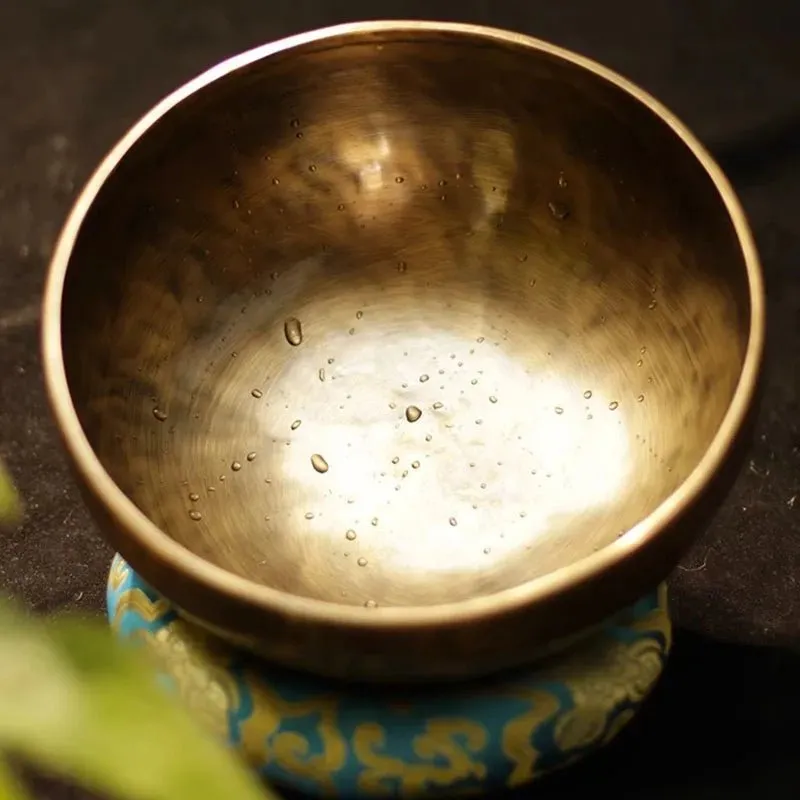 Handmade Brass Tibetan Singing Bowl - Mystical Resonance Full Moon Buddha Edition