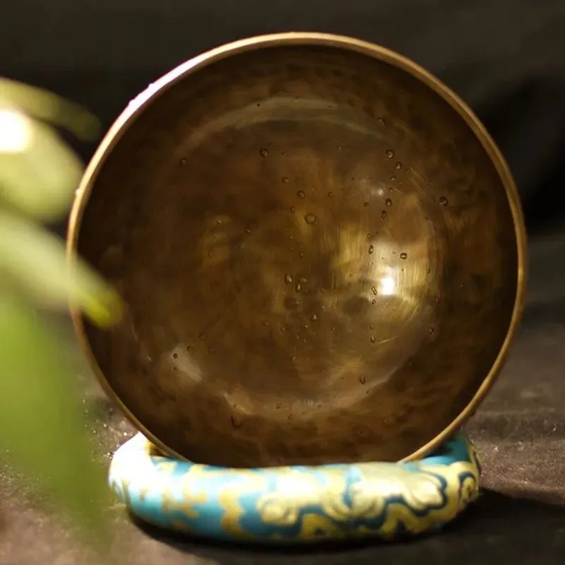 Handmade Brass Tibetan Singing Bowl - Mystical Resonance Full Moon Buddha Edition