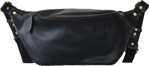 Handmade Leather Waist Bag, Belt Bag (2 Black)