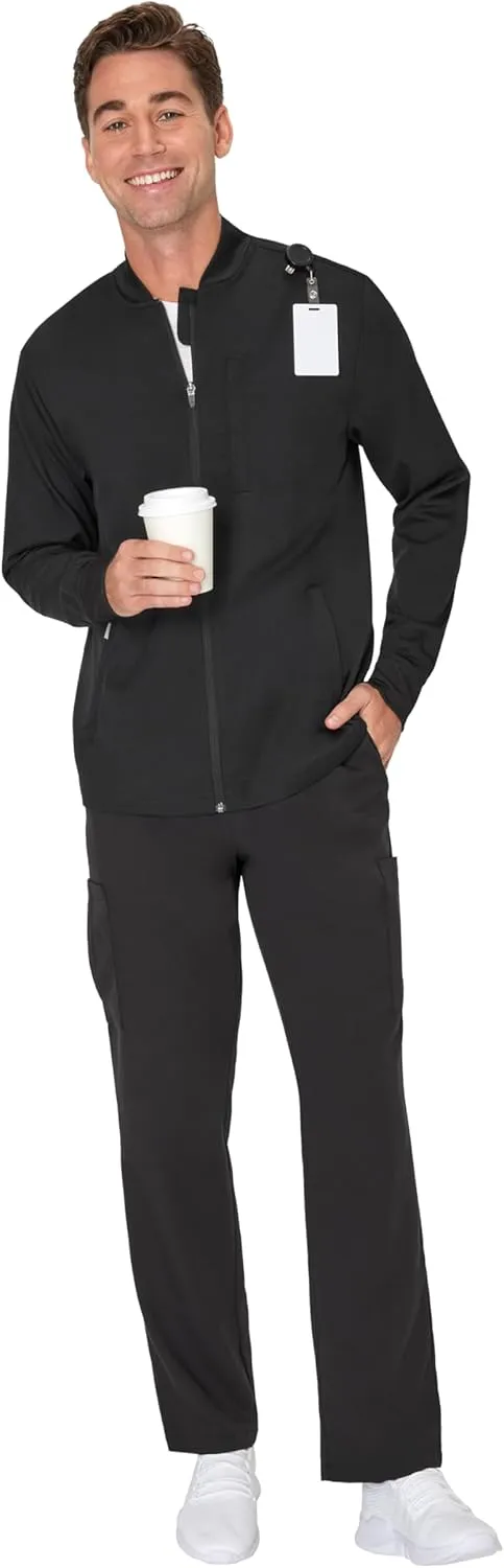 Hanes mens Scrubs Healthcare Jacket, Zip-up Scrub Jacket for Men, Moisture-wicking & Odor Control