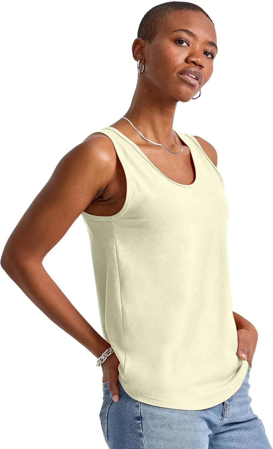 Hanes Originals Top, Cotton Tanks for Women, Relaxed Fit, Sleeveless, Plus