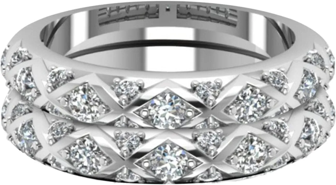 His Hers Cubic Zirconia Anniversary Promise Rings Couple Ring Bridal Sets Cz Wedding Engagement Ring Band Set
