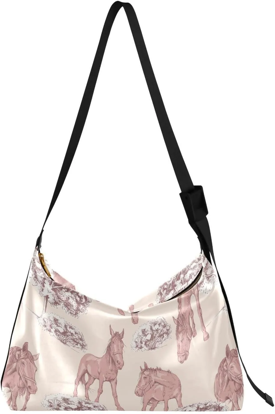 Horse Hobo Crossbody Bags for Women Leather Large Shoulder Bag Cross Body Western Trendy Womens Tote Bags Handbag for Travel Shopping