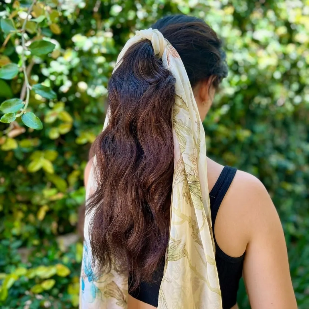 Humble Hilo Pattern Chiffon Scarf Sheer Lightweight Headband Accessory for Women