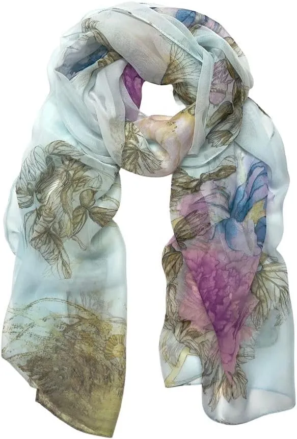 Humble Hilo Pattern Chiffon Scarf Sheer Lightweight Headband Accessory for Women