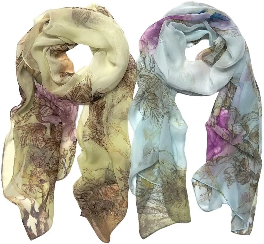 Humble Hilo Pattern Chiffon Scarf Sheer Lightweight Headband Accessory for Women