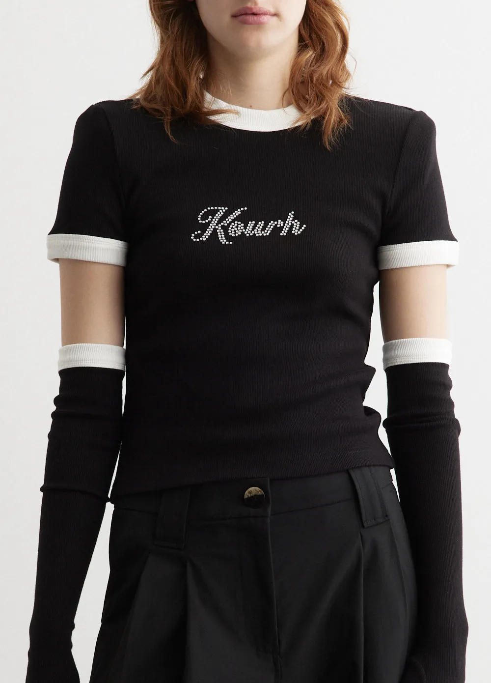 Icons Crop Tight T-Shirt