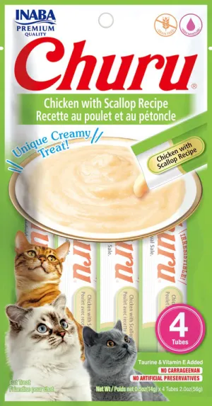 **Inaba Cat Churu Puree Chicken Scallop 0.52Oz/6Ct