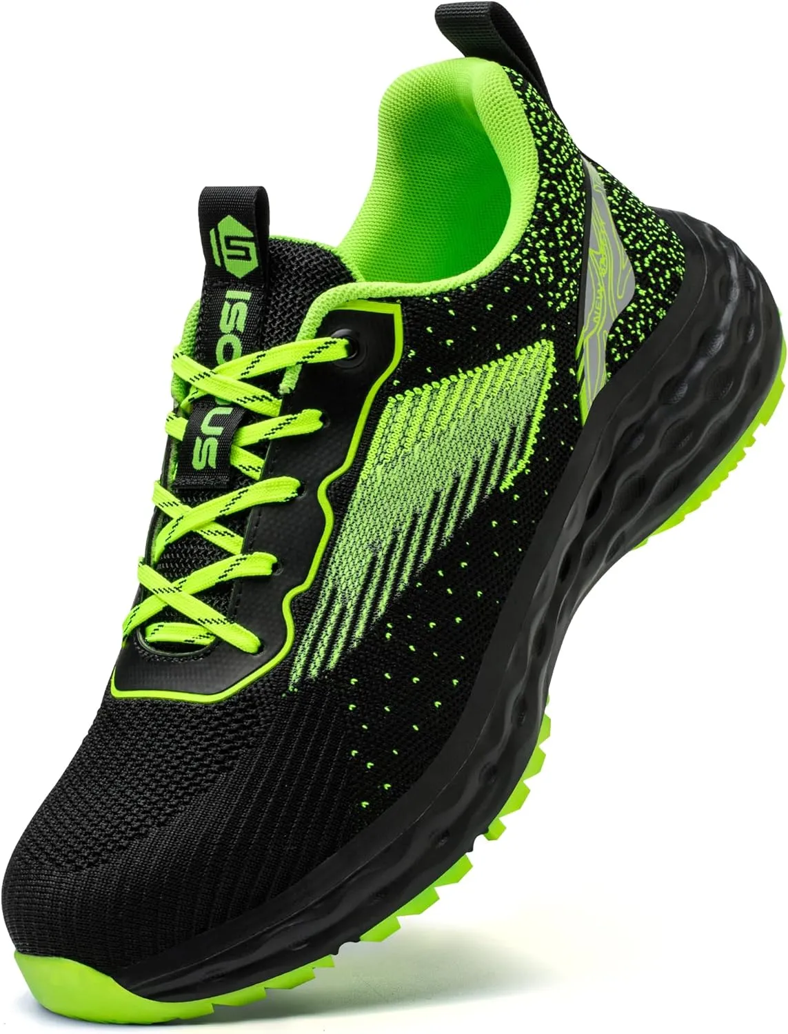 ISOOUS Steel Toe Shoes for Men Non Slip Work Shoes Women Lightweight Comfortable Safety Work Shoes for Men Puncture Proof Steel Toe Sneakers for Construction