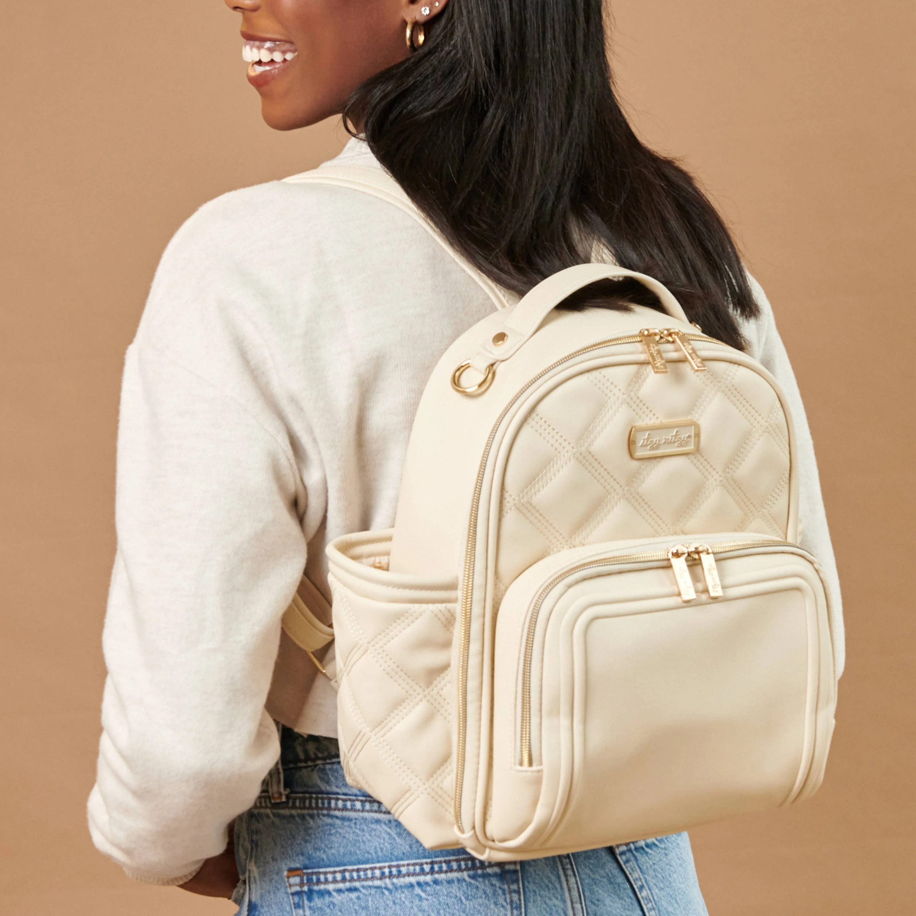 Itzy Ritzy -  Itzy Mini Plus Diaper Bag Backpack Milk & Honey