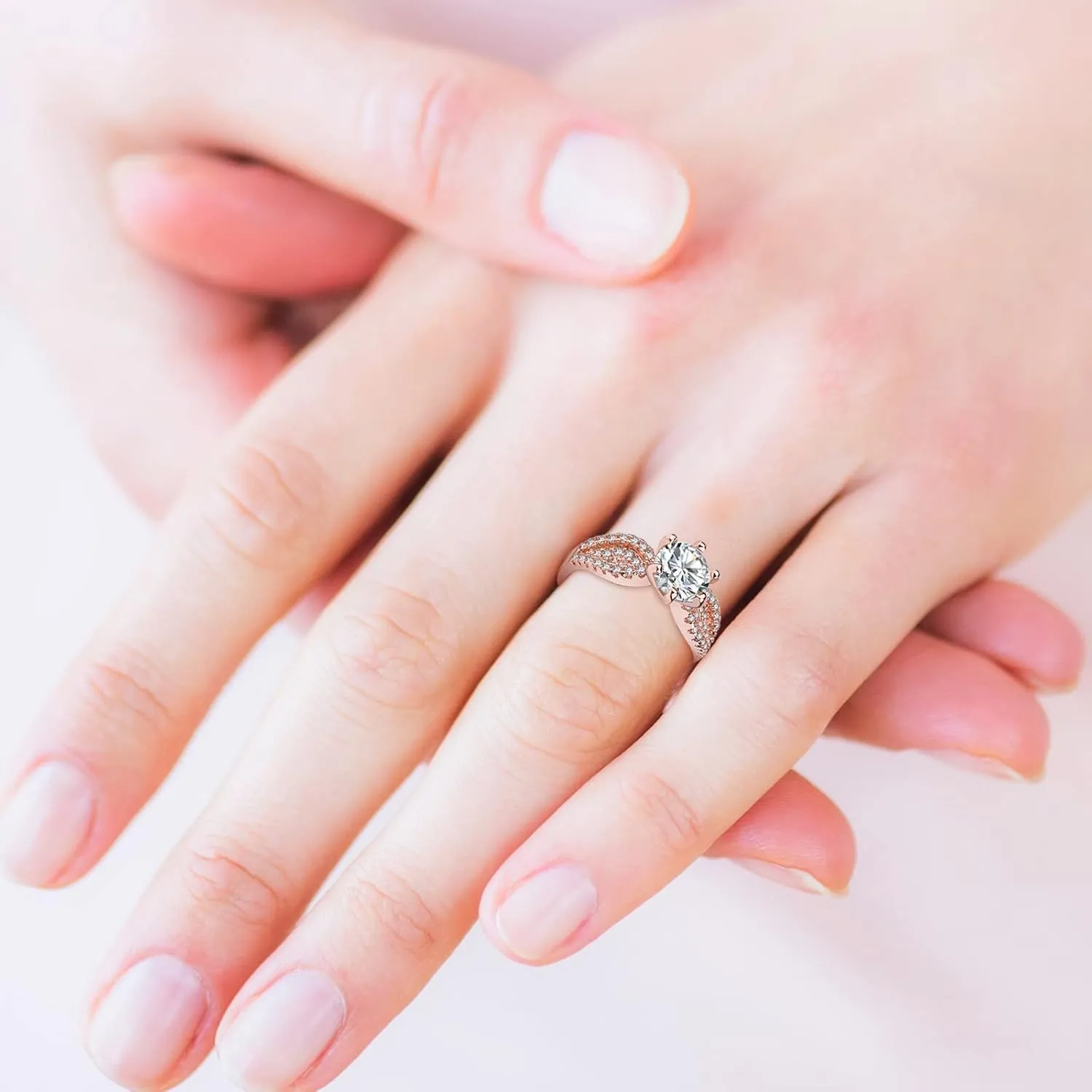 Jewelry Ring for Women 925 Sterling Silver Engagement Wedding Ring Knuckle Promise Wedding Rings Valentine's Day Gifts (d)