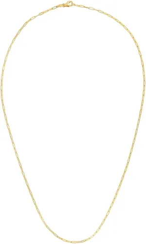 JewelryWeb 14k Yellow Gold Polished Paperclip Chain Ankle Bracelet With Pear Shaped Lobster Clasp 10 Inch Anklet for Women and Men