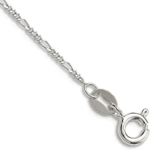 JewelryWeb 925 Sterling Silver 1.2mm Figaro Chain Anklet 10 Inch-Anklet for Women and Men