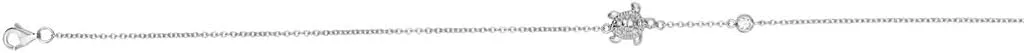 JewelryWeb 925 Sterling Silver 8.6 1.2mm Sideways Turtle Single White CZ 1.2mm Cable Anklet Lobster Clasp 10 Inch-Anklet for Women