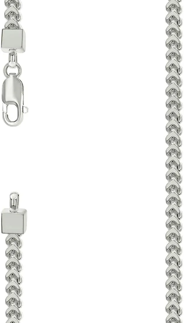 JewelryWeb 925 Sterling Silver Hollow Franco Chain-Silver 3.5mm Anklet 9 Inch-Anklet for Women and Men