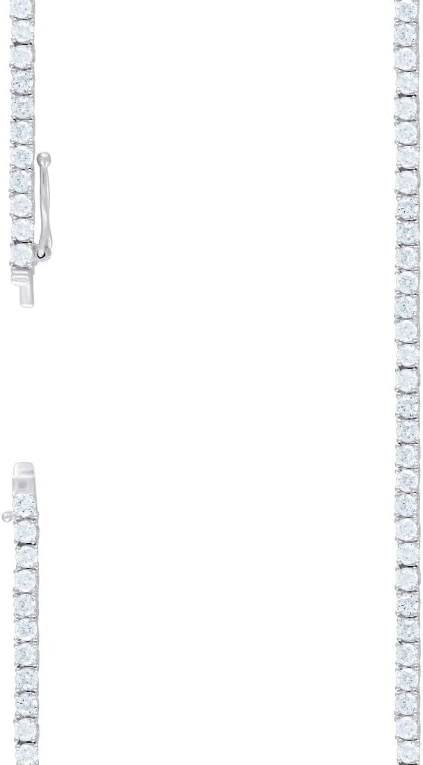 JewelryWeb 925 Sterling Silver Moissanite Tennis Bracelet 3mm Anklet-Anklet for Women