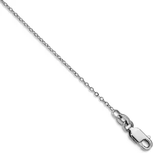 JewelryWeb 925 Sterling Silver Rhodium Plated 1mm Cable Chain Bracelet Anklet 9 Inch-Anklet for Women and Men