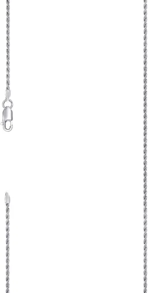 JewelryWeb 925 Sterling Silver Solid Rope Chain Rhodium 1.5mm Anklet-Anklet for Women and Men