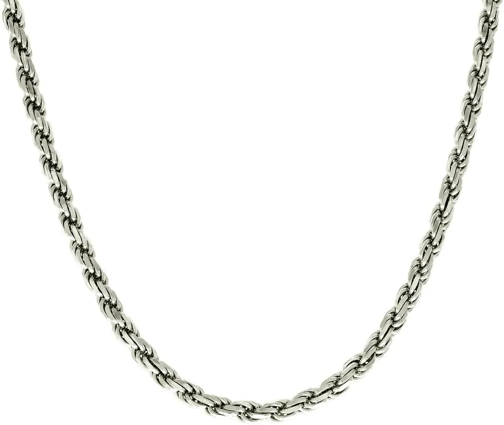 JewelryWeb 925 Sterling Silver Solid Rope Chain-Silver 4.5mm Anklet-Anklet for Women and Men