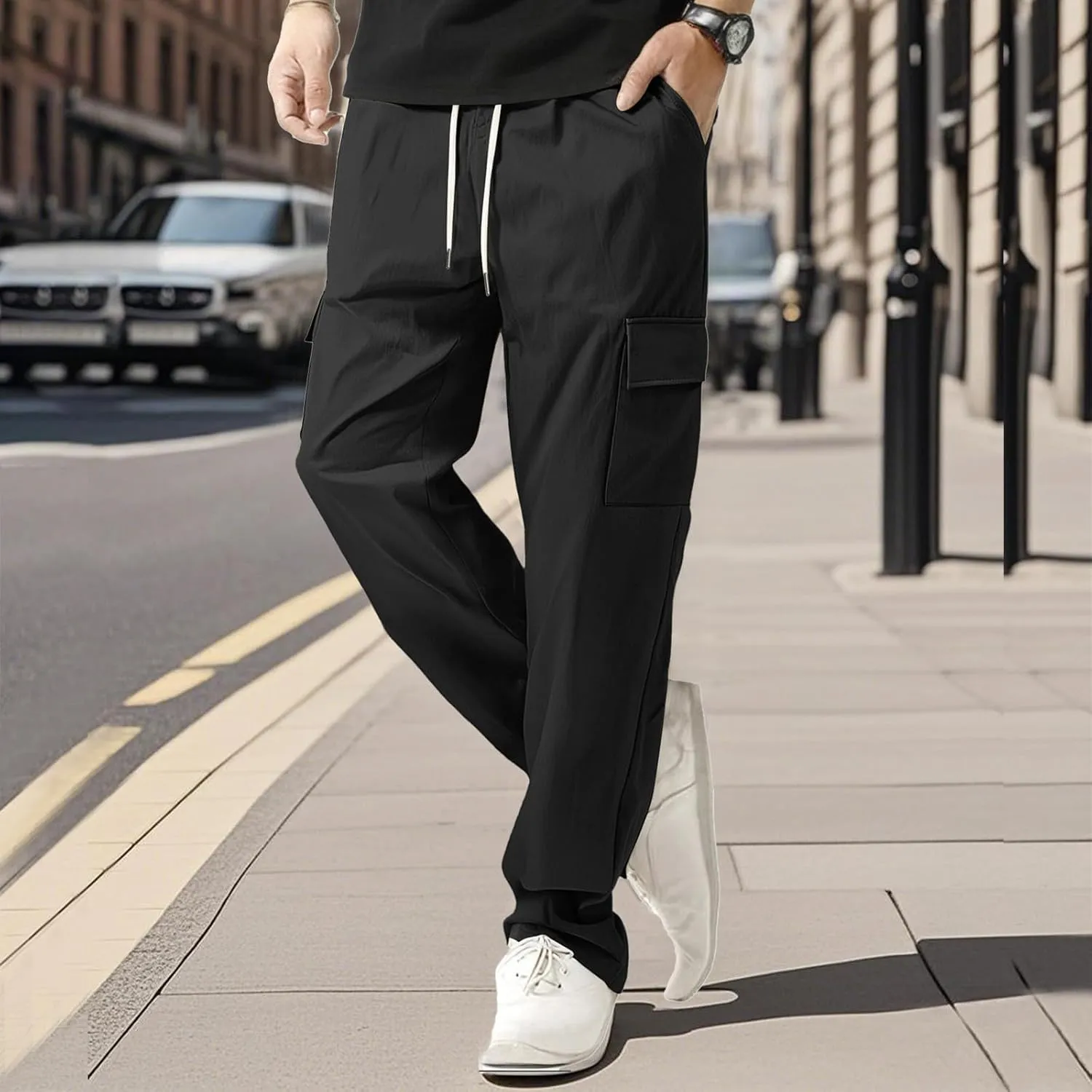 Joggers Men Drawstring Slim Fit Pants Resistant Trousers Hunting Moisture Wicking Sweatpants Carpenter