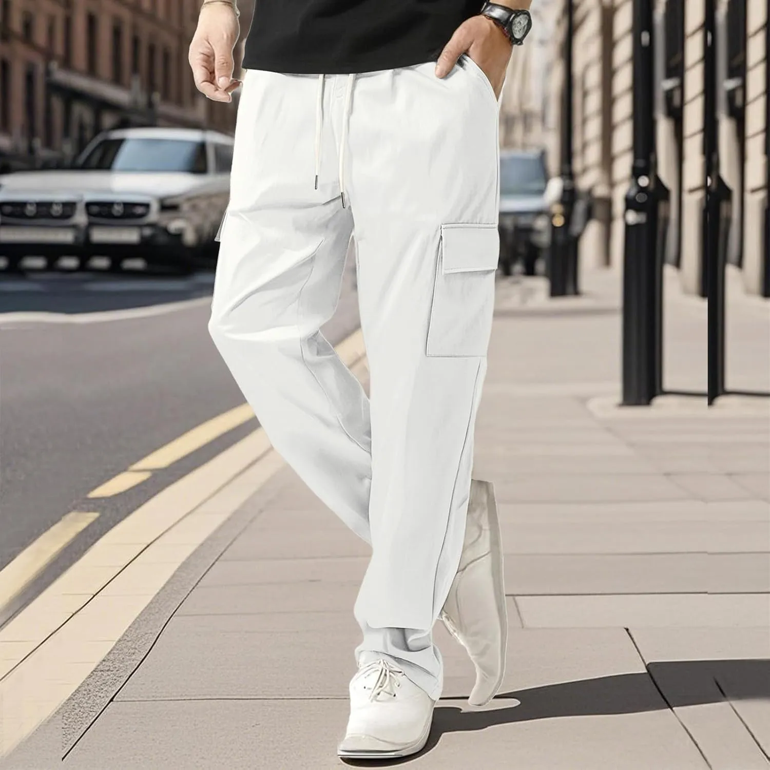 Joggers Men Drawstring Slim Fit Pants Resistant Trousers Hunting Moisture Wicking Sweatpants Carpenter