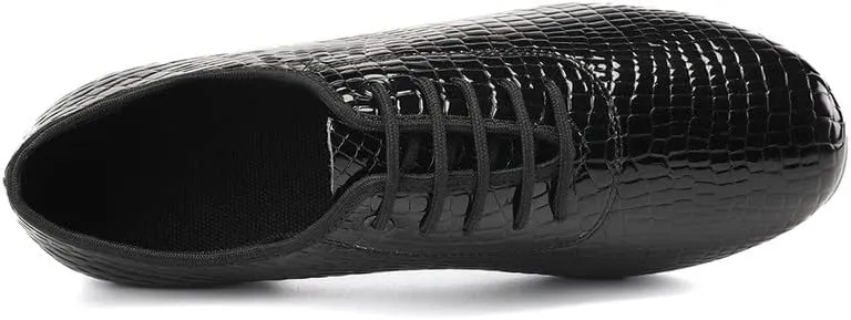 JUODVMP Women Ballroom Dance Shoes Leather Lace-up Latin Modern Salsa Dance Practice Teaching Performance Model STW