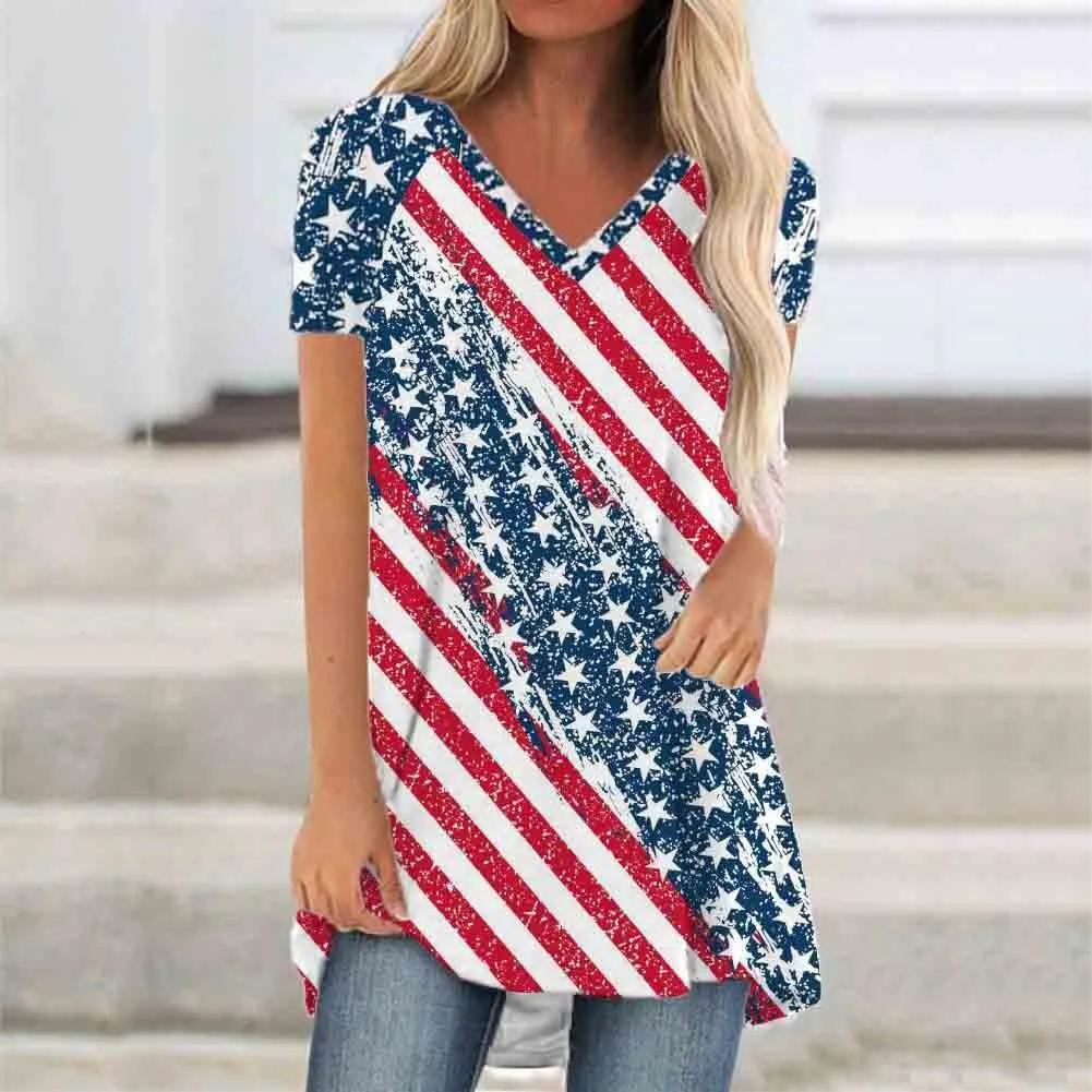 KKG Tops Tunics for Women to Wear with Leggings, Casual Loose Fit V Neck Short/Long Sleeves T Shirt