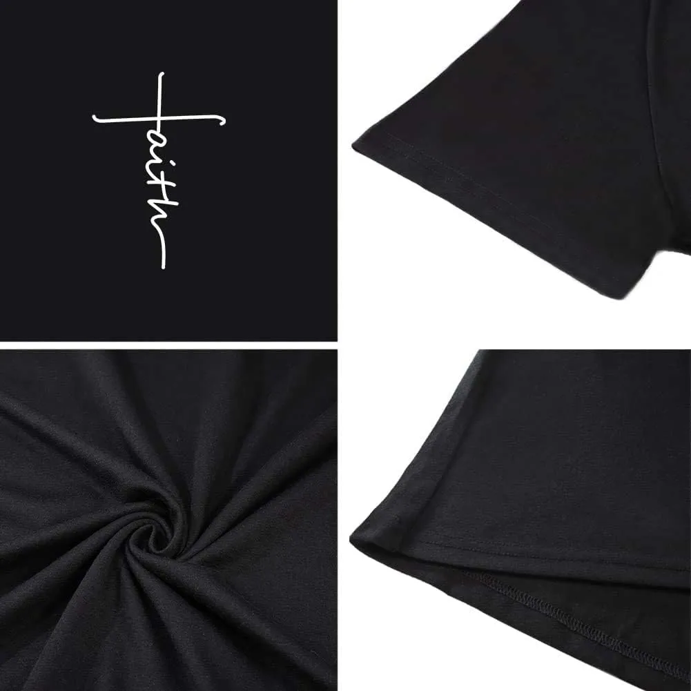 KKG Tops Tunics for Women to Wear with Leggings, Casual Loose Fit V Neck Short/Long Sleeves T Shirt