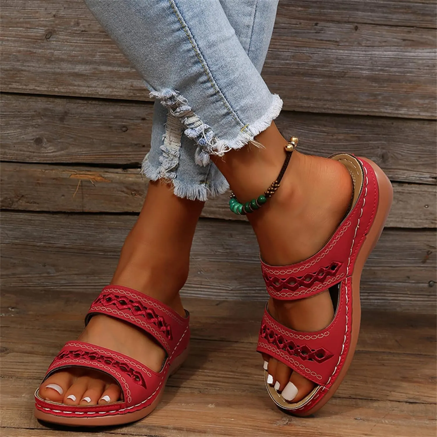 Ladmiple Sandals Women Fashion Dressy Comfort Orthotic Flip Flops with Arch Support Summer Casual Orthopedic Slippers