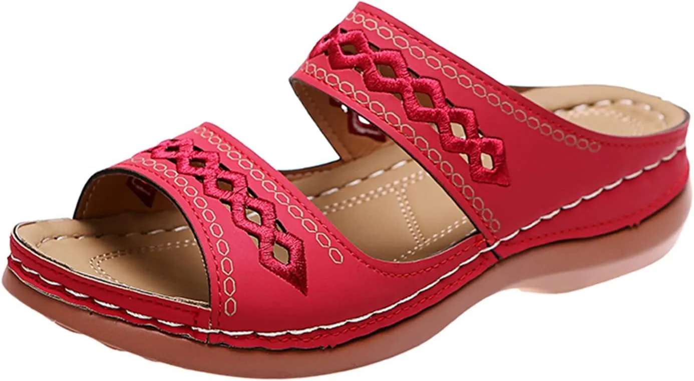 Ladmiple Sandals Women Fashion Dressy Comfort Orthotic Flip Flops with Arch Support Summer Casual Orthopedic Slippers