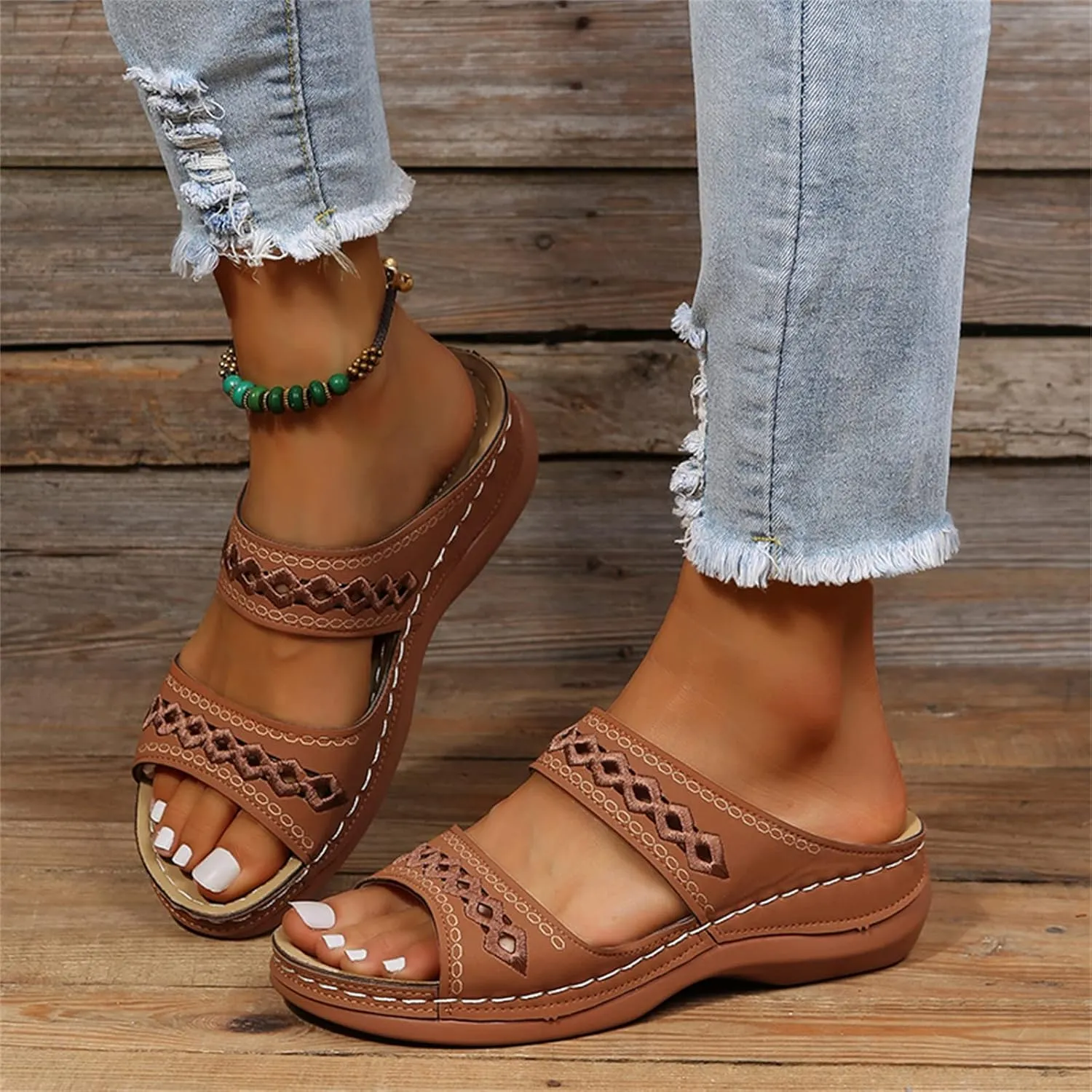 Ladmiple Sandals Women Fashion Dressy Comfort Orthotic Flip Flops with Arch Support Summer Casual Orthopedic Slippers