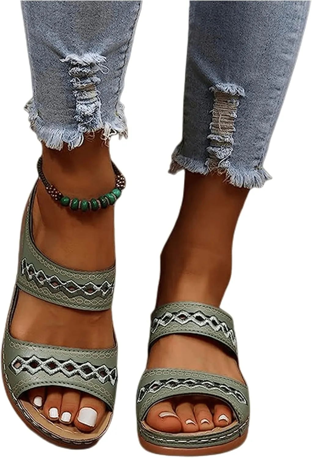 Ladmiple Sandals Women Fashion Dressy Comfort Orthotic Flip Flops with Arch Support Summer Casual Orthopedic Slippers
