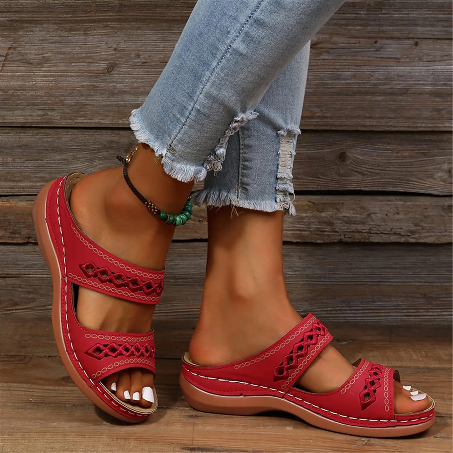 Ladmiple Sandals Women Fashion Dressy Comfort Orthotic Flip Flops with Arch Support Summer Casual Orthopedic Slippers