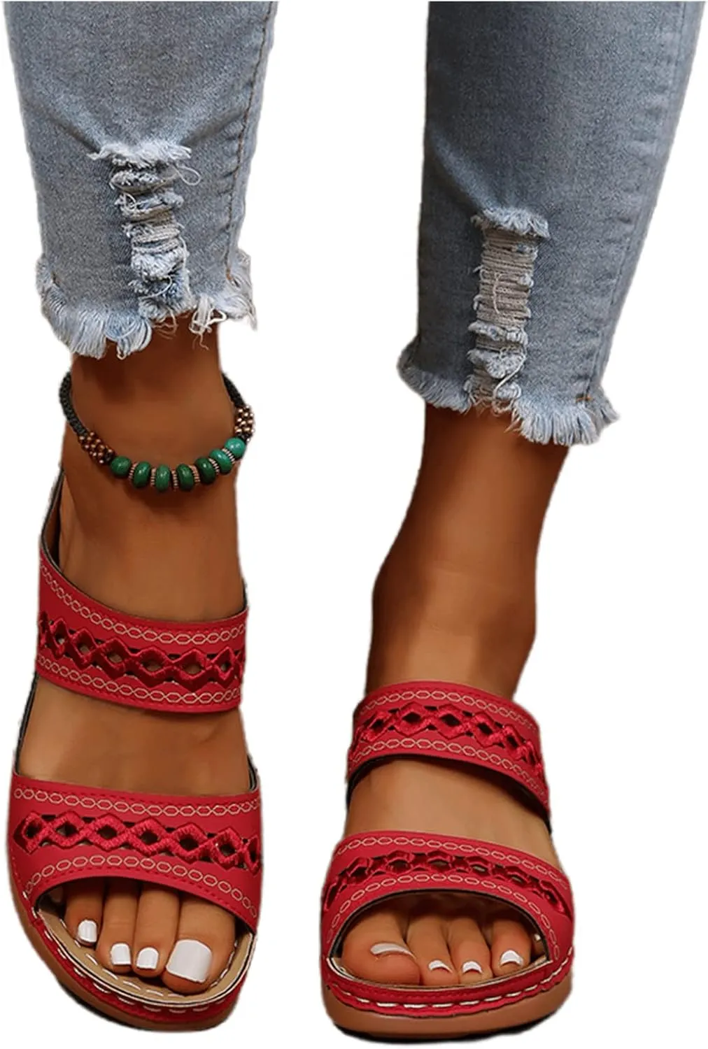 Ladmiple Sandals Women Fashion Dressy Comfort Orthotic Flip Flops with Arch Support Summer Casual Orthopedic Slippers