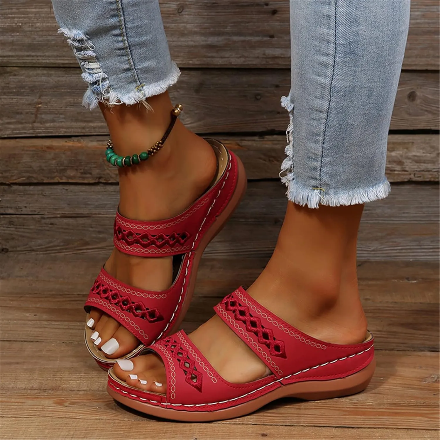 Ladmiple Sandals Women Fashion Dressy Comfort Orthotic Flip Flops with Arch Support Summer Casual Orthopedic Slippers