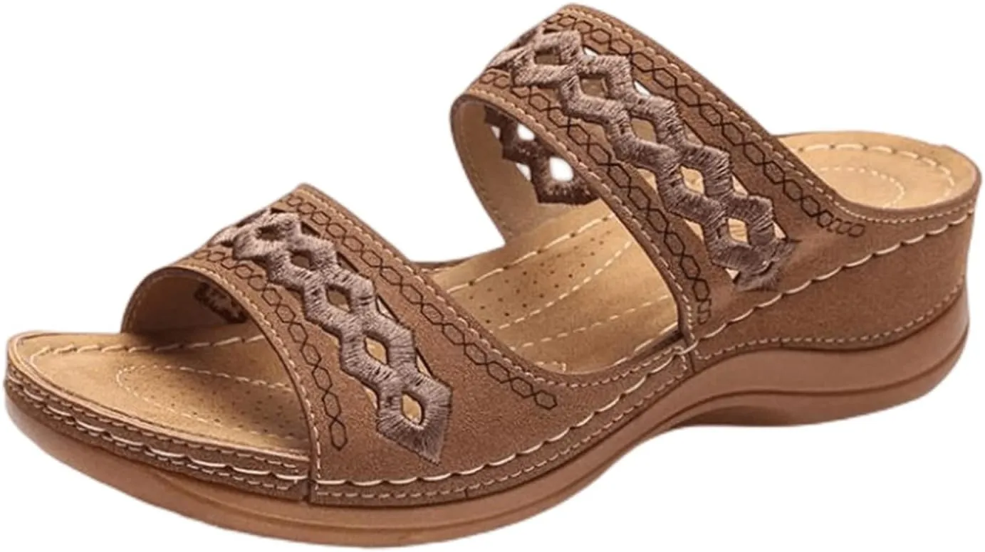 Ladmiple Sandals Women Fashion Dressy Comfort Orthotic Flip Flops with Arch Support Summer Casual Orthopedic Slippers