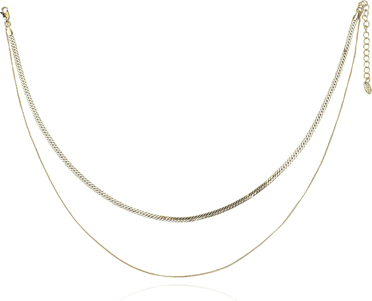 Layered Necklaces For Women | Silver/18K Gold Plated | Herringbone Necklace For Women | Thin Cuban Link Chain For Women | Gift For Her | Layering Necklace Set | Dainty Layering Necklaces For Women
