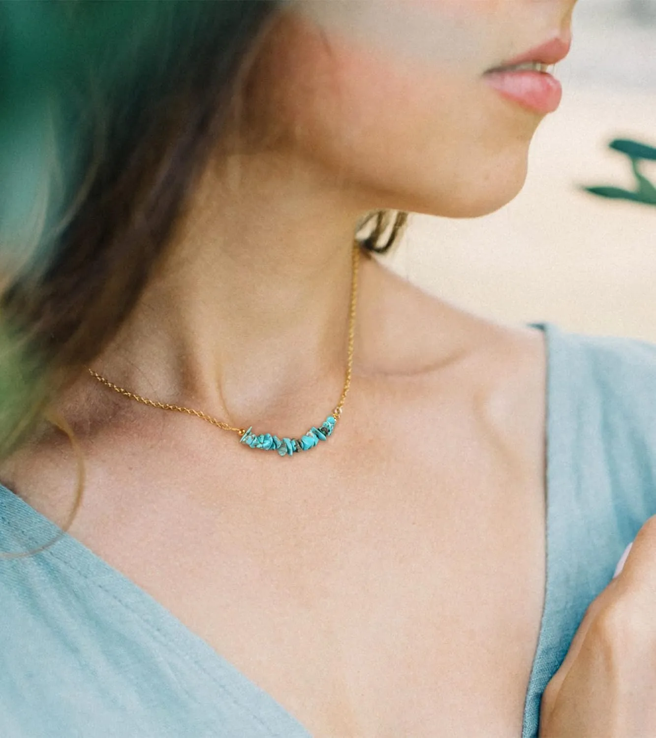 Layered Stone Necklaces for Women Dainty,14K Gold Plated Stacking Adjustable Choker Pendant Necklace Trendy