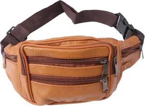Leather Fanny Pack for Men Sling Bag Waist Bag Zipper and Adjustable Belt