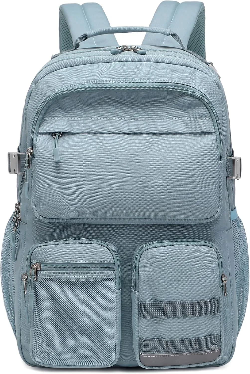 Lohol Water Resistant Backpack with Multifunctional Pockets for Teens, Durable Bookbag fits 15.6 inch Laptop for School Travel College, 25L (Grey Blue)