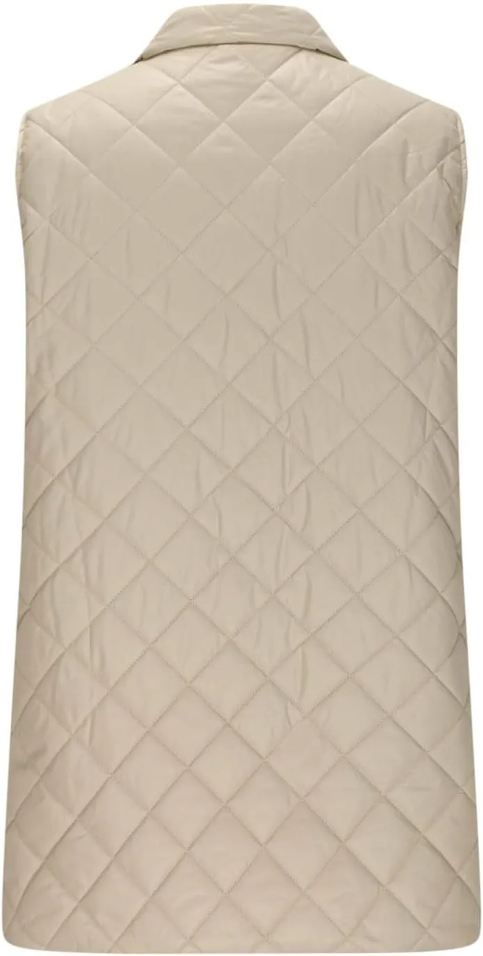 Long Puffer Vest Women Lightweight Quilted Sleeveless Stand Collar Zip Up Puffy Jacket with Pockets Winter Outerwear