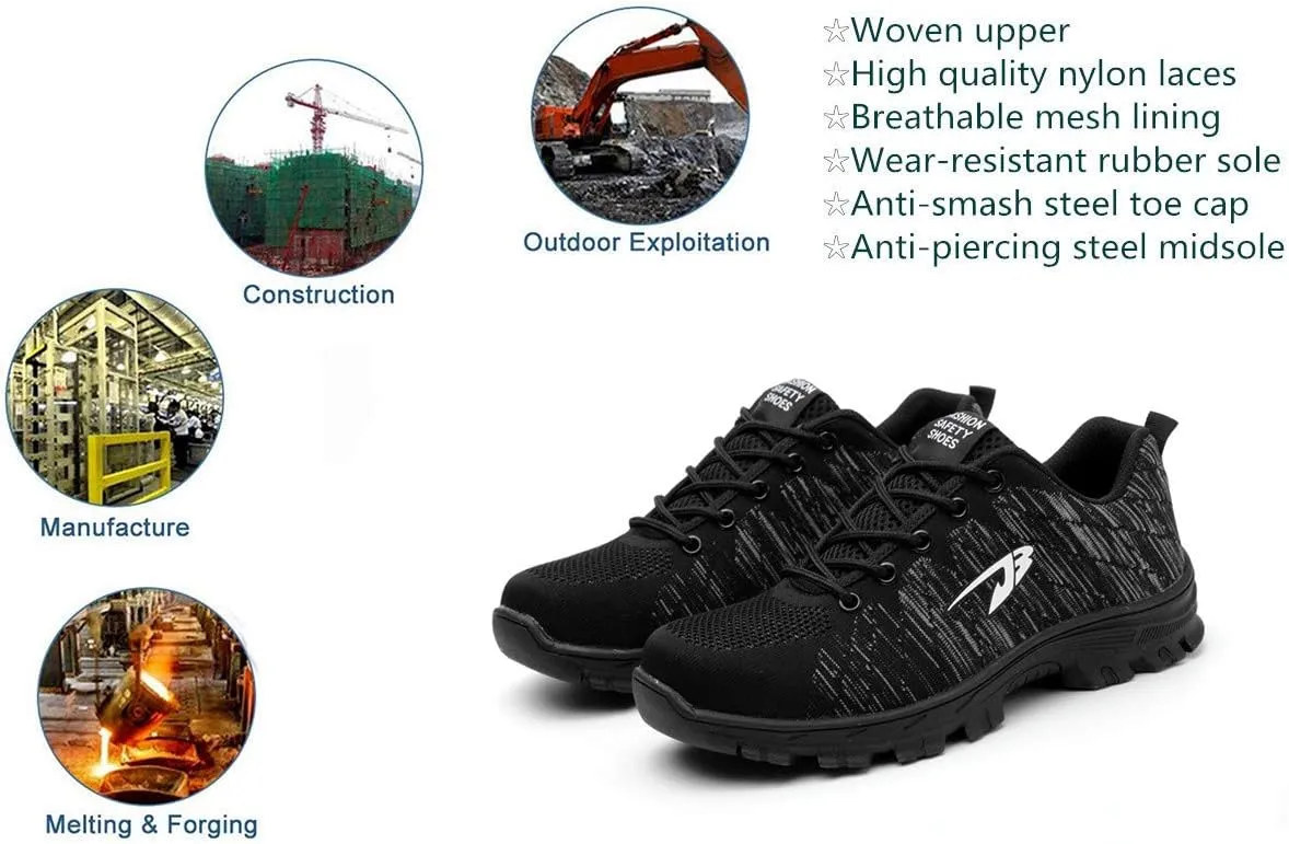 Luolocsn Women's Work Steel Toe Shoe Camo Safety Shoe for Men Lightweight Industrial & Construction Shoes