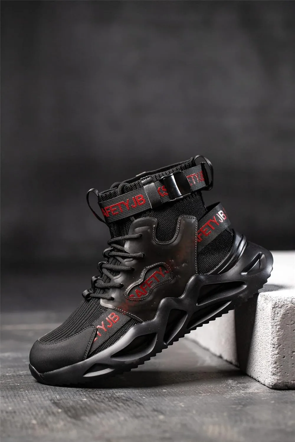 Luolocsn Work Boots Safety Steel Toe Shoes for Men and Women Slip Resistant Lightweight Breathable Industrial & Construction Sneakers
