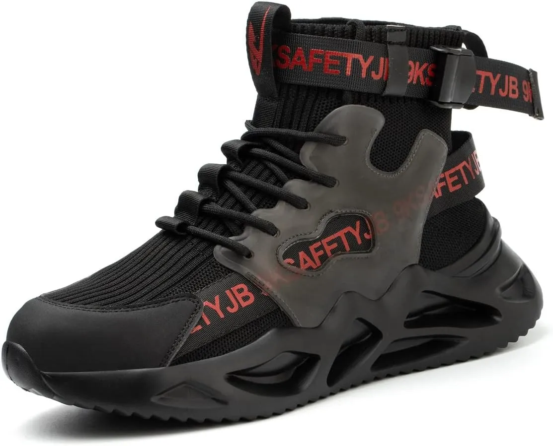 Luolocsn Work Boots Safety Steel Toe Shoes for Men and Women Slip Resistant Lightweight Breathable Industrial & Construction Sneakers