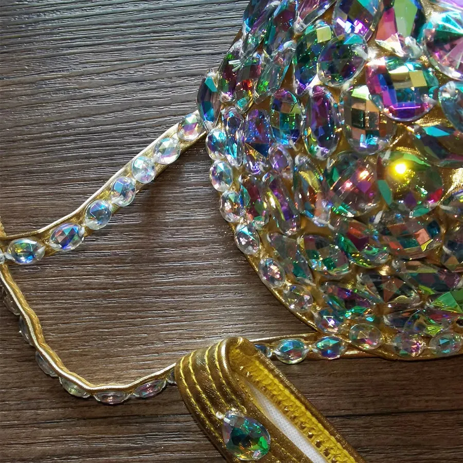 Luxury Rhinestone Crystal Embellished Gold Bikini